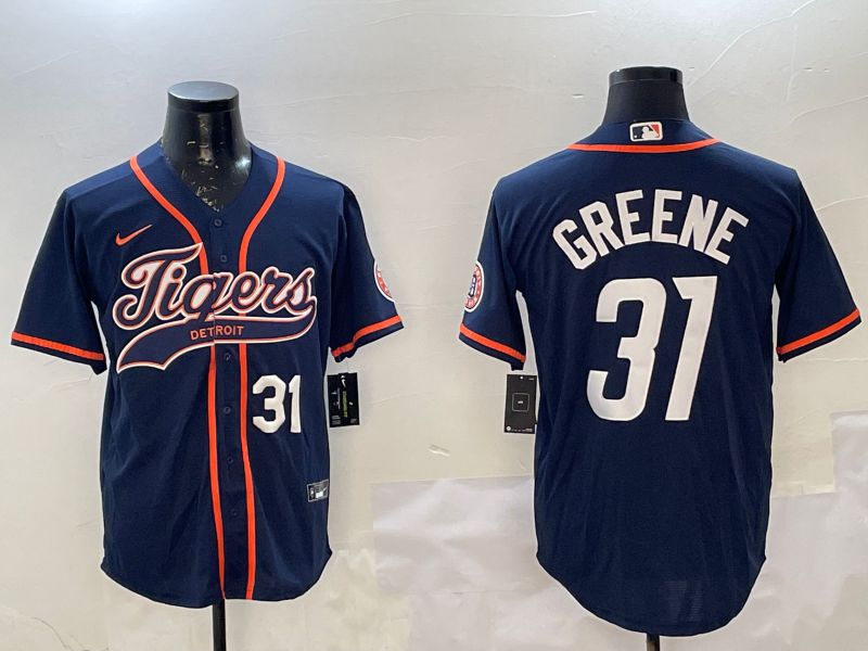 Men Detroit Tigers #31 Greene Blue Joint Name 2025 Nike MLB Jersey style 3